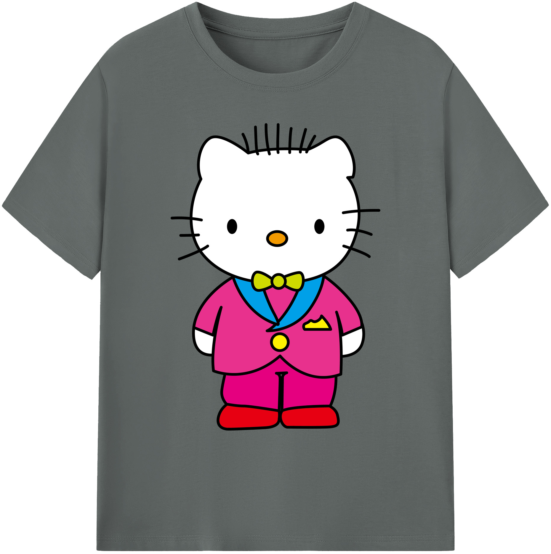 （画像用） Hello Kitty ハローキティ 綿100％ メンズ半袖Tシャツ｜肌触りやわらか＆通気性